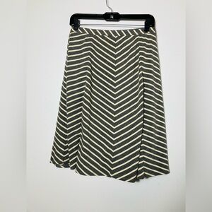 Sundance Pull on Midi Skirt Sz XS stripes Aline Preppy Summer‎ Gray